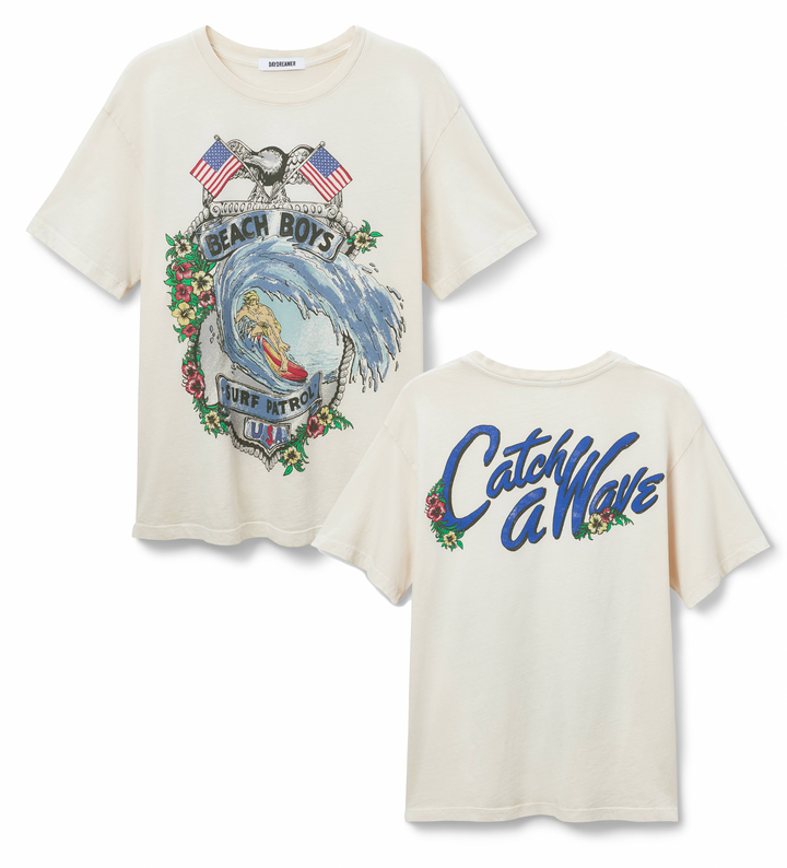 Daydreamer | Beach Boys Surf Patrol Boyfriend Tee- Dirty White