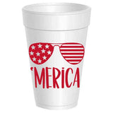 Sassy Cups | Merica Sunglasses - Styrofoam Cups - 10 pack