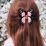 Solar Eclipse | Hand-painted Monarch Butterfly Claw Hair Clip