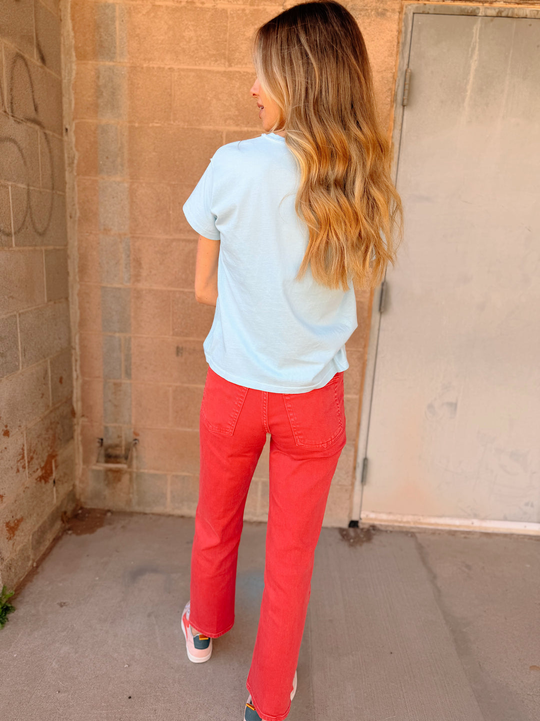 Good American | Good Icon Ankle Jeans - Cherry Red