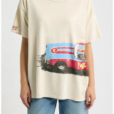 Daydreamer | Racecar Wrap Around Merch Tee - Dirty White