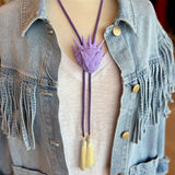 Rahya Jewelry Design | Horned Frog Bolo with Deep Purple & Ivory