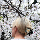 Solar Eclipse | Hand-painted Origami Magnolia Flower Hair Clip