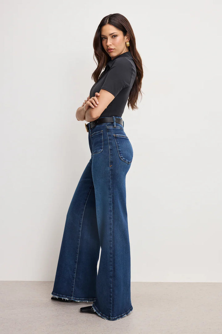 Good American | Soft Tech Good Waist Palazzo Jeans - Indigo