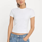 Good American | Super Stretch Baby Tee - White
