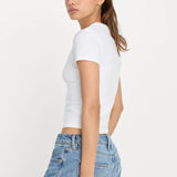 Good American | Super Stretch Baby Tee - White