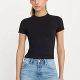 Good American | Super Stretch Baby Tee - Black