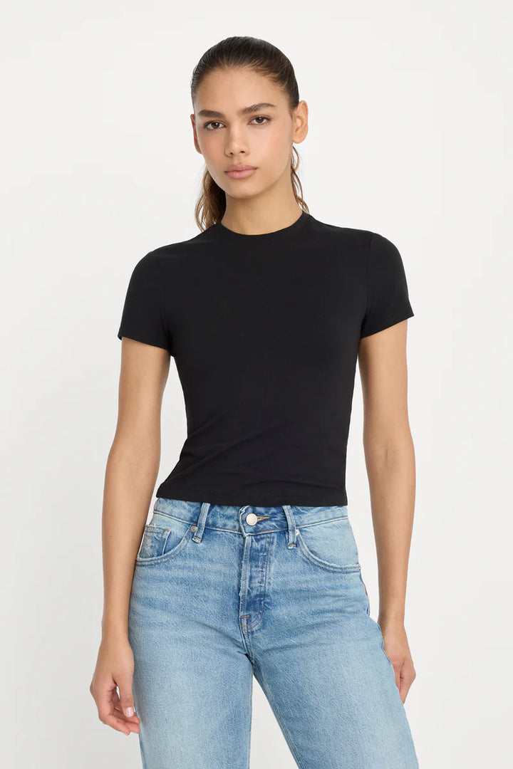 Good American | Super Stretch Baby Tee - Black