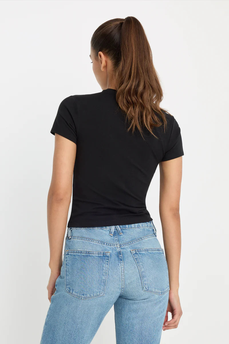 Good American | Super Stretch Baby Tee - Black