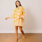 Sunshine Tienda |  Palm Geo with Gold Dot Lilly Dress - Gold