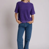 Perfect White Tee | Kennedy Crew Neck Sweatshirt - Purple