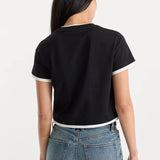 Good American | The Layered Tee - Black