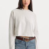 Good American | The Long Sleeve Layered Tee - Vintage Grey