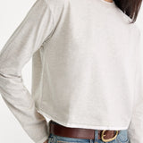 Good American | The Long Sleeve Layered Tee - Vintage Grey