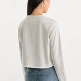 Good American | The Long Sleeve Layered Tee - Vintage Grey