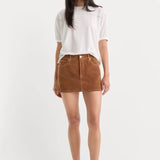 Good American | The Better Than Suede Mini Skirt - Cafe Clay