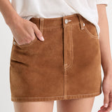Good American | The Better Than Suede Mini Skirt - Cafe Clay