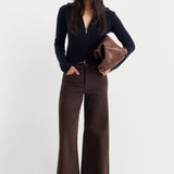 Good American | Good Waist Palazzo Ankle Jeans - Espresso