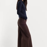 Good American | Good Waist Palazzo Ankle Jeans - Espresso