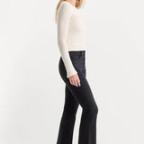Good American | Soft Tech Good Legs Crop Mini Boot Jean - Black