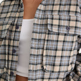 Good American | The Patch Pocket Shirt - Tan Plaid