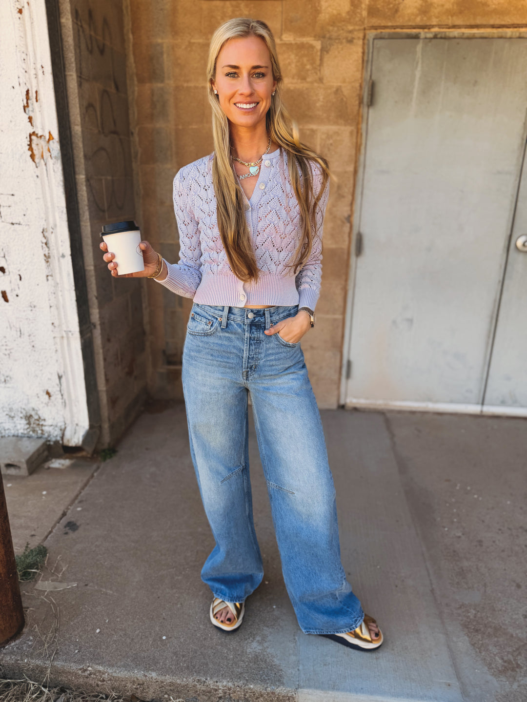 Free People | Pretty in Pointelle Cardi - Orchid Hush