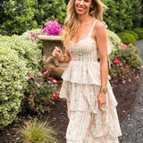ZOE & CLAIRE | Floral Printed Tiered Dress - Pink Multi
