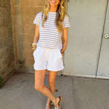 Perfect White Tee | Bari French Terry Short - White