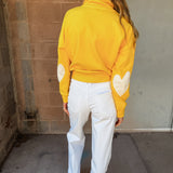 Kerri Rosenthal | Zip Up Mock Neck Sweatshirt - Golden Yellow