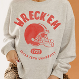 Texas Tech Varsity Stamp Thrifted Sweatshirt - Ash Gray
