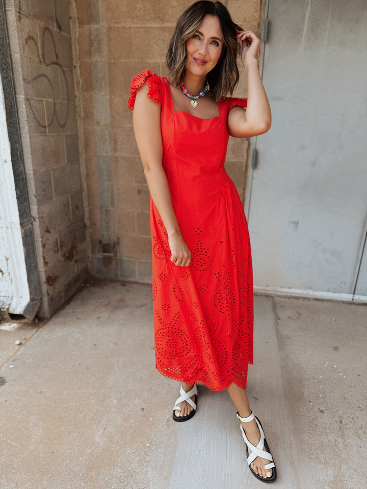 Cleobella | Kiki Midi Dress - Poppy Red