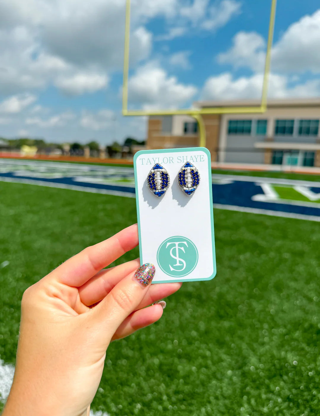 Beaded Football Studs | Various