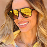 Freyrs | Billie Unisex Aviator Sunglasses - Tortoise/Gold Mirror