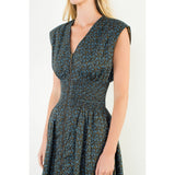 THML | Mini Flower Zipper Front Dress - Navy