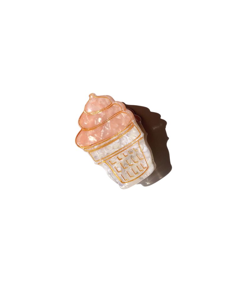 Solar Eclipse | Hand-painted Soft Serve Icecream Claw Hair Clip