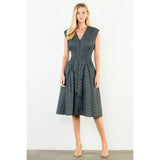THML | Mini Flower Zipper Front Dress - Navy