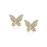 Sahira Jewelry Design | Elsie Pave Butterfly Studs - Gold