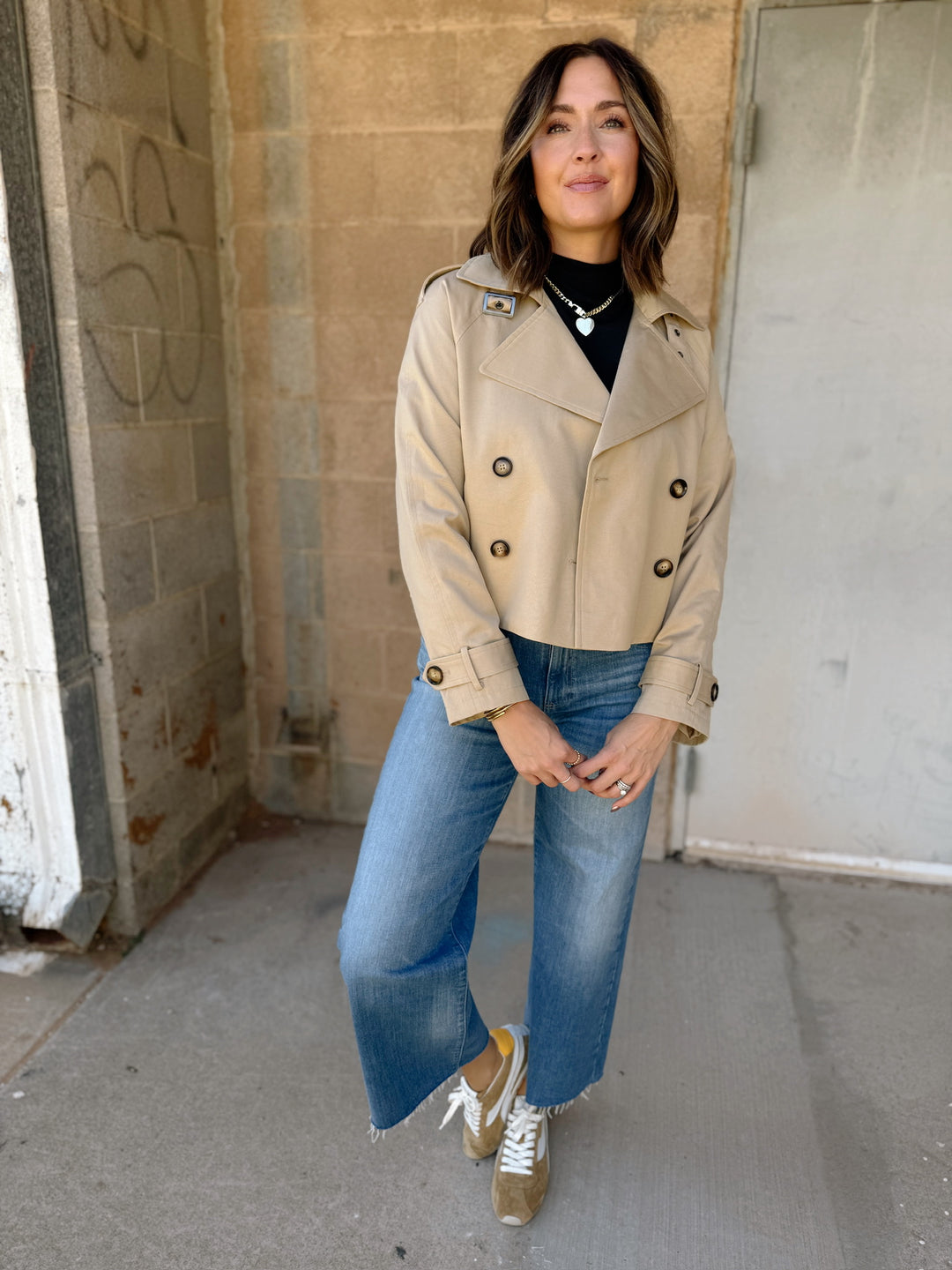 Cropped Trench with Belt- Incense