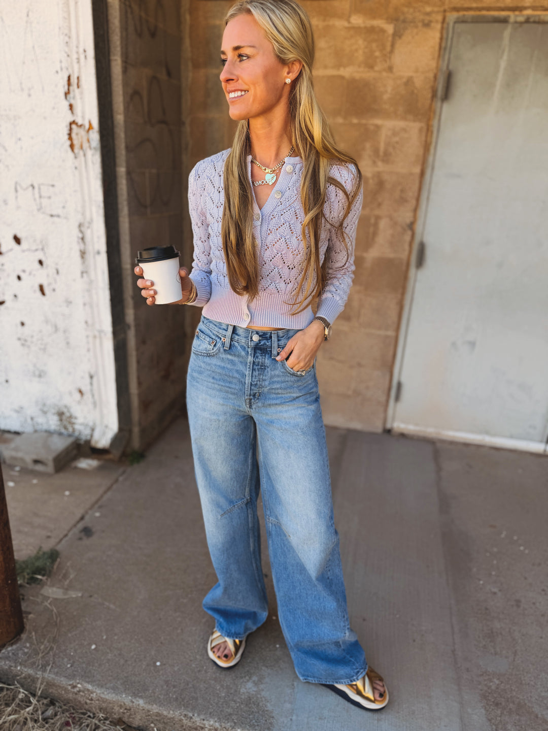 Free People | Pretty in Pointelle Cardi - Orchid Hush