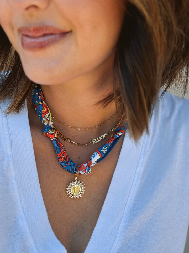 Pave Saint Scarf Necklace