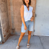 Perfect White Tee | Margot Sleeveless Tee - White