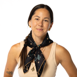 Jenni Earle | Silk Scarf - “Lasso the Stars” - Square Neck & Hair Scarf