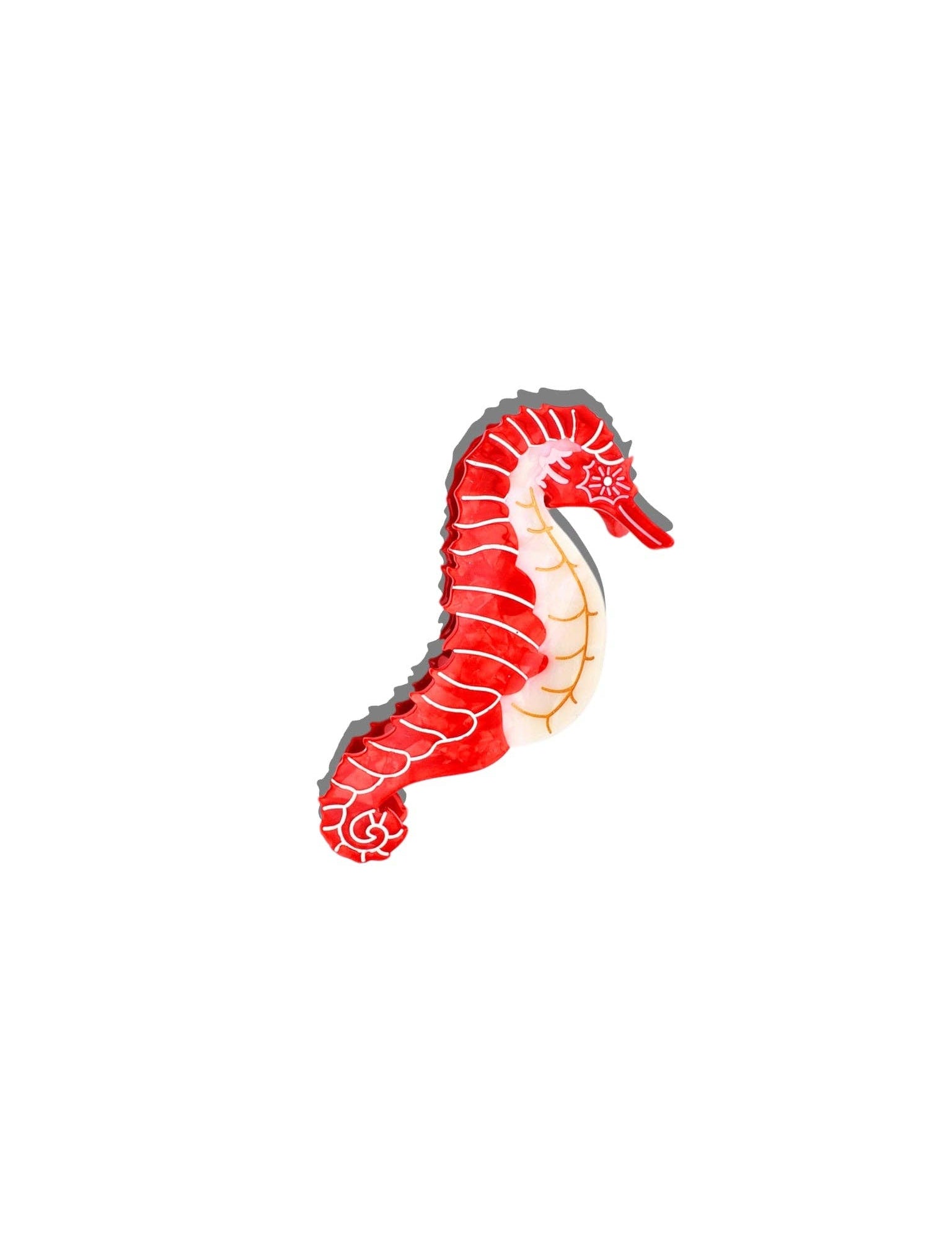 Solar Eclipse | Hand-painted Seahorse Claw Hair Clip