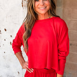 By Together | Daily Ease Knit Top - Red