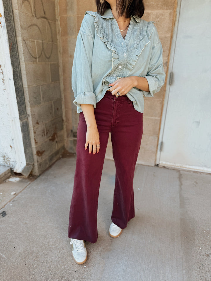 Dear John | Fiona Wide Leg Jean - Fig