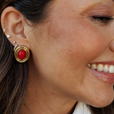 Prize Earrings - Gold/Burgundy