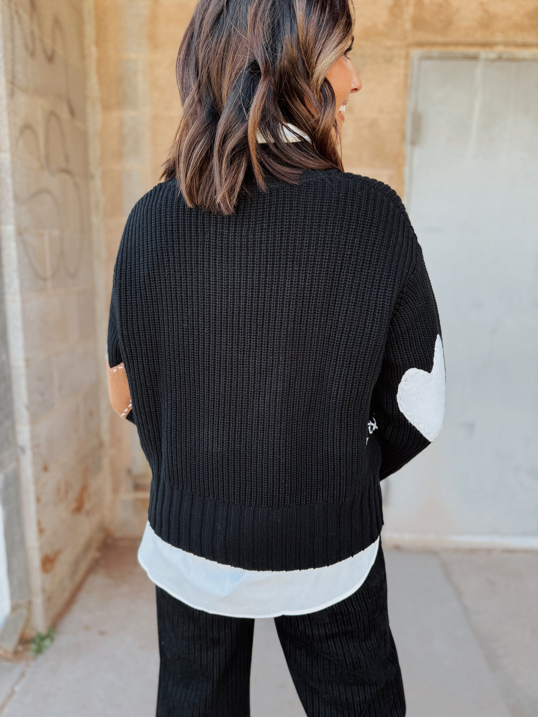 Kerri Rosenthal | Marlow Imperfect Heart Sweater - Black