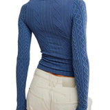 Free People | So Soft Seamless Modal Cable L/S - Vintage Indigo