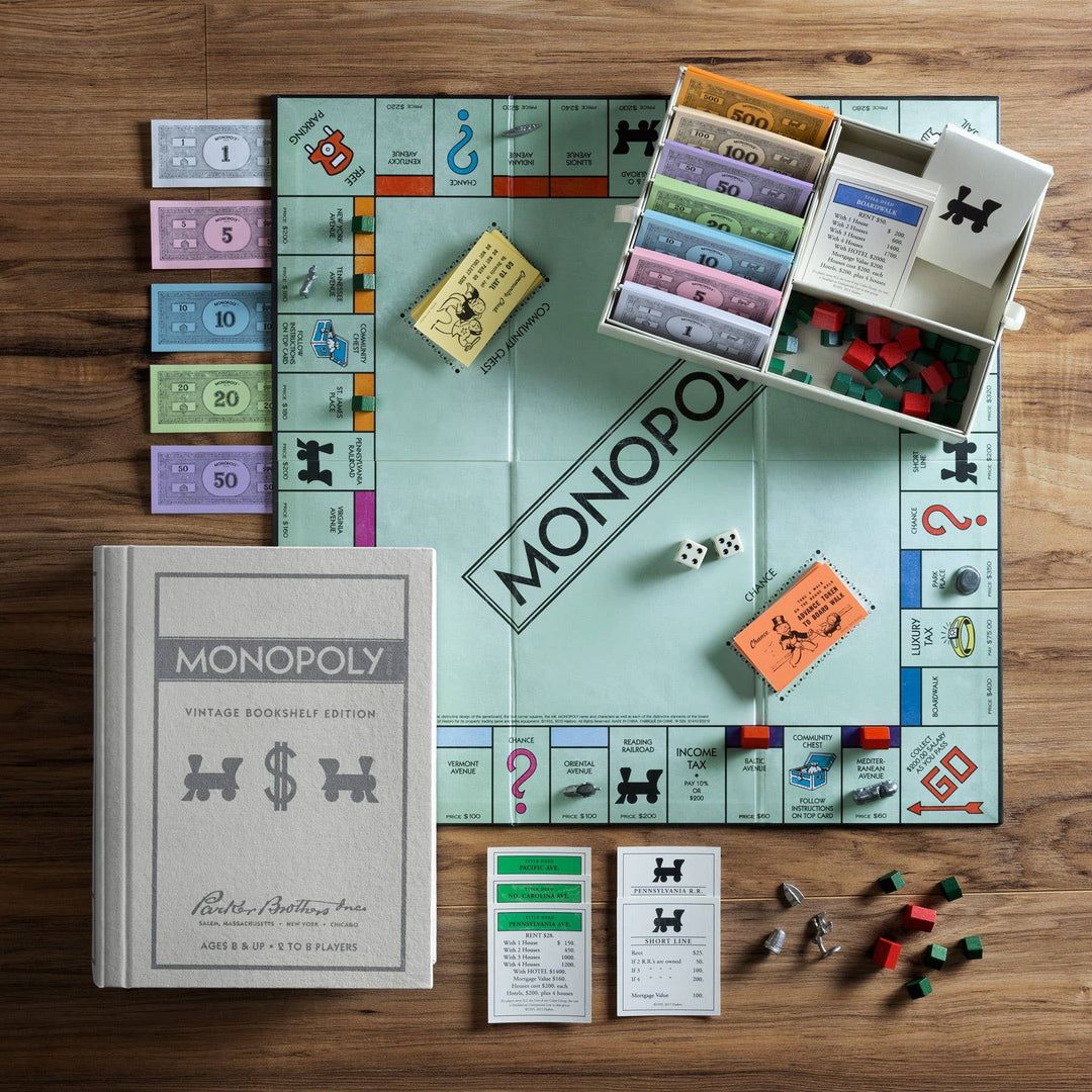 Scrabble, Monopoly, Clue Vintage Bookshelf Assortment