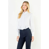 THML | Button Up Long Sleeve Top - White